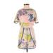 Adelyn Rae Casual Dress - Mini Crew Neck 3/4 sleeves: Pink Floral Dresses - Women's Size X-Small