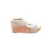 Lucky Brand Wedges: Ivory Solid Shoes - Women's Size 7 1/2 - Open Toe