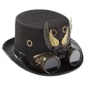 Chapeau gothique rétro Steampunk victorien chapeau haut-de-forme lunettes ailes chapeau