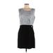 Banana Republic Factory Store Casual Dress - Party Scoop Neck Sleeveless: Gray Color Block Dresses - Women's Size 8