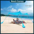 Auvent de plage familial ultraléger avec sac de sable 2.1m x 2m/3m x 3m tente pare-soleil portable