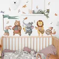 Autocollant mural avec note de musique d'animaux pour chambre de bébé décoration de maternelle