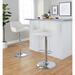 LumiSource Daniella Contemporary Adjustable Barstool w/ Swivel In Chrome Metal & Cream Fabric w/ Rounded Rectangle Footrest | 19 W x 18 D in | Wayfair