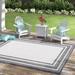 Black/White Round 10' Area Rug - Three Posts™ Chancy Geometric Ivory/Black Indoor/Outdoor Area Rug | Wayfair 694DC330A1A340BD8E65164F6FFF5FBB