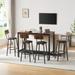 17 Stories Bacalar Rectangular 47.24" L x 23.62" W Dining Set Wood/Metal in Black/Brown/Gray | 35.43 H x 23.62 W x 47.24 D in | Wayfair