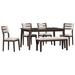 Red Barrel Studio® Classic & Traditional Style 6 - Piece Dining Set, Includes Dining Table, 4 Upholstered Chairs & Bench Wood in Brown | Wayfair