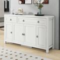 Breakwater Bay Anderegg Vintage-Inspired Sideboard w/ Spacious Flip Door, Drawer, & Adjustable Cabinets in White | Wayfair