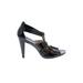 MICHAEL Michael Kors Heels: Slip-on Stilleto Cocktail Black Print Shoes - Women's Size 9 1/2 - Open Toe