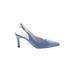 St. John Heels: Pumps Stilleto Cocktail Party Blue Print Shoes - Women's Size 9 - Pointed Toe