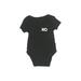 First Impressions Short Sleeve Onesie: Black Solid Bottoms - Size 0-3 Month