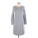 Talbots Casual Dress - Sweater Dress: Gray Marled Dresses - Women's Size P Petite