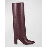 Leina Leather Foldover-collar Knee Boots