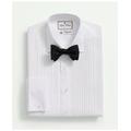 Brooks Brothers Men's X Thomas Mason Cotton-Linen English Collar, Pleat Front Tuxedo Shirt | White | Size 15½ 34