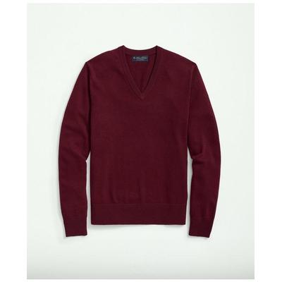 Brooks Brothers Men's Big & Tall 3-Ply Cashmere V-Neck Sweater | Cabernet | Size 4X Tall