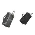 travelite 2-Rad Trolley Größe L & 2-Rad Trolley Reisetasche Größe L, Gepäck Serie Basics Fresh: Weichgepäck Reisetasche mit Rollen im sportlichen Design, 71 cm, 89 Liter, Schwarz