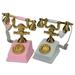 2Pcs Small Miniature Retro Phone Ornament Micro Decoration Kids Pretend Play Toy