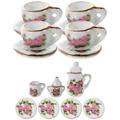 1 Set Mini House Ceramic Tea Set Miniature Teacup Plates Teapot Mini House Accessory