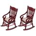 Oahisha Dollhouse Rocking Chair 2pcs Dollhouse Accessories Wooden Mini Chairs Rocking Chair Models (Brown)