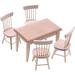 1 Set of Miniature Table Mini Desk Chair Model Wooden Desk Chair Decorations Doll House Decor