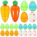 28pcs Openable Easter Eggs Fillable Plastic Easter Eggs Carrot Plastic Eggs for Easter