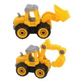 2 PCS Vehicle Toy Assemble Educational for Kids Construction Toys Playset Child