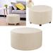 Menolana Small Ottoman With Sliding Cover Footrest Seat Cover Removable Storage Ottoman Beige