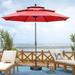 Ainfox 10ft Outdoor Patio Umbrella Without Base Red
