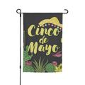 Cinco de Mayo Mexican Fiesta Garden Flag Polyester Flags 12 x 18 Inches Party Wedding Festival Birthday Home Decoration Patriotic Sports Events Parades