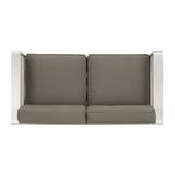 Christopher Knight Home Cape Coral Aluminum Outdoor Loveseat by Silver+Gray