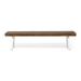 Christopher Knight Home Carlisle Acacia Wood Outdoor Bench by Sandblast Dark Brown+White Metal