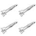 4 Count Stainless Steel Barbecue Tongs Bacon up Bread Tongs Stainless Steel Clips Cheese Tong Buffet Tongs