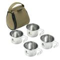 CAMPINGMOON Sierra Cups Portable Picnic Sierra Cups Steel 160ml Tableware Portable Barbecue Set Picnic Set 4 Stainless Portable Outdoor Barbecue Set - Sierra Cups - Tableware Cups Set Stainless