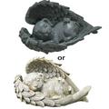 Whoamigo Sleeping Dog for Cat Angel Statue Pet Memorial Figurine Antique Stone Finish Outdoor Home Garden Decorations