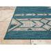 HR HANDCRAFT RUGS HR Waterproof Southwestern Outdoor Rug - Mold Rot Stain and Fade-Resistant Turquoise - 5 x 7