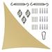 ColourTreeUSA Right Triangle Sun Shade Sail w/Hardware Installation Kit 18 x 18 x 25.5 - Sand Beige