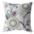 HomeRoots 16 White Yellow Floral Indoor Outdoor Throw Pillow 28x28