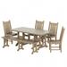 Polytrends Laguna 6-Piece Rectangular Poly Eco-Friendly All Weather Outdoor Dining Set Weathered Wood