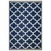 Beverly Rug Trellis Reversible Outdoor Area Rug Trellis-Blue-White 4x6 4 x 6 Blue