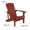 Flash Furniture Outdoor All-Weather Poly Resin Wood Adirondack Chairs (Set of 2) Red