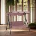 DEVERA 3-Seat Outdoor Patio Swing Chair with Removable Cushion