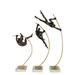 AFD HOME Pole Vaulters on Glass Base Set of 3