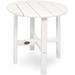 Trex Outdoor Furniture Cape Cod Round 18-Inch Side Table Classic White