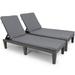 74.5 Outdoor Lounge Chairs with Cushion ( Set of 2 ) - N/A Black