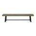 Christopher Knight Home Carlisle Acacia Wood Outdoor Bench by Gray Finish+Black Metal