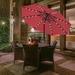 9 Outdoor Solar Umbrella 32 LED Lighted Patio Umbrella with Push Button Tilt/Crank Outdoor Umbrella for Garden Pool Red
