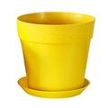 2pcs Indoor Flower Pots Biodegradable Black Planter Pot with Drainage Holes and Saucers Yellow