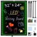 VEVOR 16x12 24x16 32x24 Inch LED Message Board Neon Chalkboard with 8 Markers & Remote for Home & Shop 36x24in