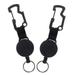 2pcs Retractable Keychains Retractable Badge Holder Reel Clip ID Badge Holder Black