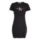 Calvin Klein Damen T-Shirt-Kleid mit Monogramm, schwarz, Gr. M