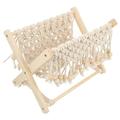 Magazine Stand Decor Wicker Storage Baskets Woven Magazine Rack Storage Rack Cotton Rope Wood Cotton